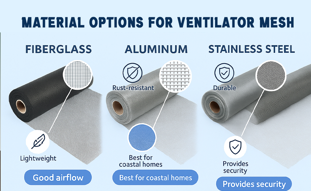 mesh options for ventilator mosquito net